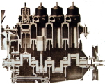 Section through a Kerr Stuart Diesel engine